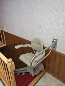A stair lift is ideal for a two-story home.